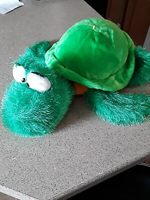 #ad Classic Toy Co Shaggy Green Turtle Plush 26quot; Big Eyes Smiling Soft Toy Pillow $6.00