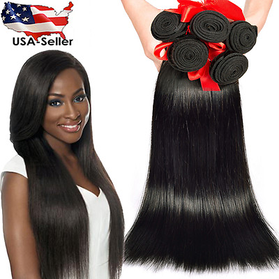 #ad Silky Straight Brazilian Virgin Remy Human Hair Bundle Extra Thick Weave 1 or 3 $70.79