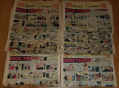 #ad Dick Tracy 1951 1952 Sunday Newspaper Comics lot 77 Total comic strip $140.00