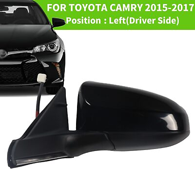 #ad Left Driver Black Side Mirror for Toyota CAMRY 2015 2017 With Power Heated Glass $69.99