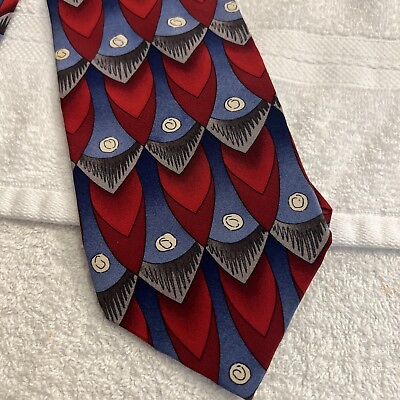 #ad Grateful Dead Casey Jones Red Blue Gray Silk Necktie Made in USA Super Clean USA $16.67