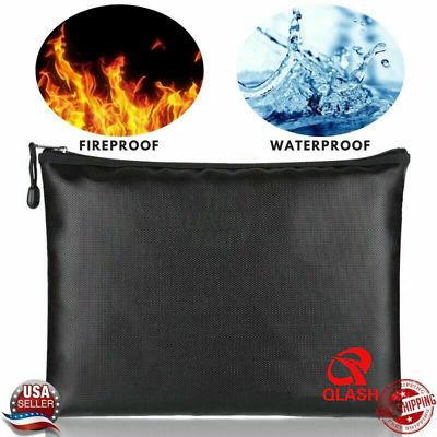 #ad 2000℉ Fire Proof money Bag Fireproof Document Pouch Waterproof Safe Cash US $10.99