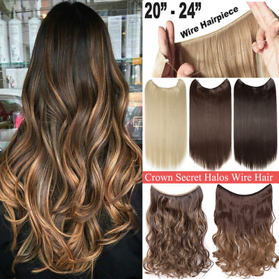 #ad Hidden Long Invisible Band Wire In Thick One Piece Hair Extensions Mix As Human $13.43