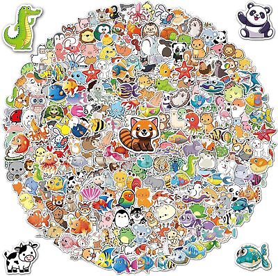 #ad 300 Pcs Cute Animals Stickers Set for Kids Waterproof Vinyl for Water Bottles $5.99