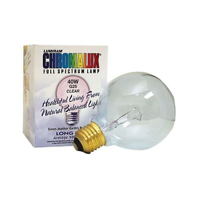 #ad Chromalux Full Spectrum Light Bulb G25 Clear 40 Watt 1 Unit $10.52