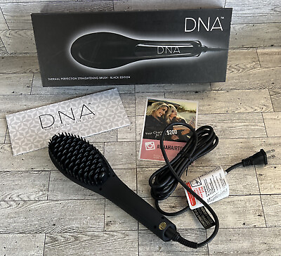 #ad Genuine DNA Hair Tools Ceramic Straightening Brush Black Edition New Open Box $100.00