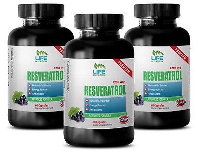 #ad Resveratrol Plus Pomegranate Resveratrol Complex 1200mg Detoxify Body 3B $52.75
