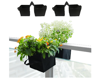 #ad PCHanging Planter Plant Pots Garden Fence Balcony Railing Flower Pot Supplies $13.00
