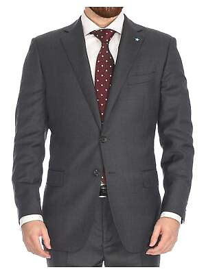 #ad Blujacket Mens Solid Charcoal Gray 100% Wool Trim Fit Blazer Sportcoat $249.00