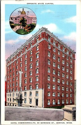 #ad Postcard Hotel Commonwealth 86 Bowdoin St Boston Mass 1941 $18.60
