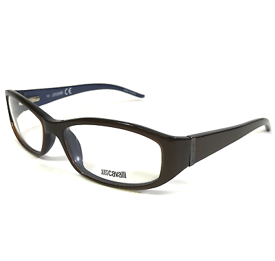 #ad Just Cavalli Eyeglasses Frames JC128 col.T29 Brown Blue Rectangular 54 15 135 $79.99