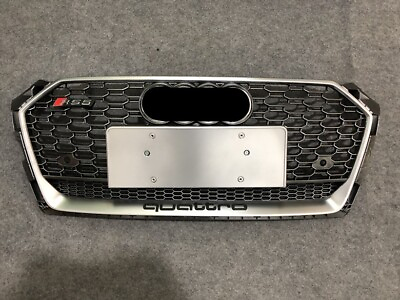 #ad Silver Front Bumper Honeycomb Grille For Audi A5 S5 2017 2019 Update to RS5 $218.49