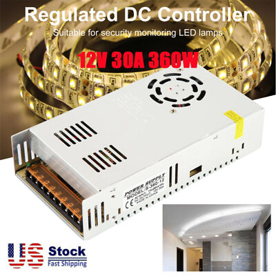AC 110V 220V to DC 12V 30A 360W Universal Regulated Switching Power Supply Adapt $20.59