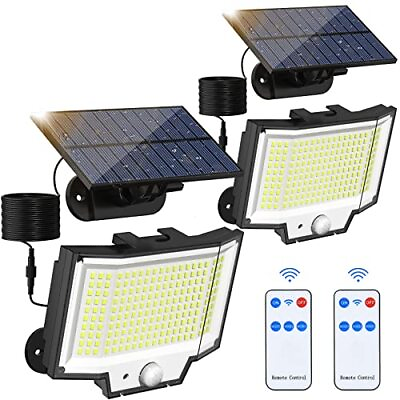 #ad #ad Solar Motion Lights Outdoor 400 LED 2 Pack 3 Modes Separate Panel Solar Power $48.74