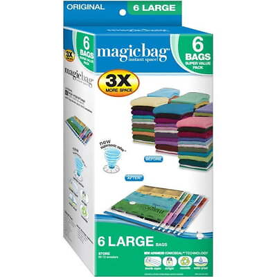 #ad MagicBag Smart Design Instant Space Saver Storage Flat Large Set of 6 Bags Total $22.32