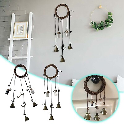 #ad Easter Witch Bell Wind Chime Pendant Rattan Wind Chime Witch Blessing Crystal $7.35