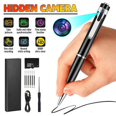 #ad Mini Spy Hidden Pocket Pen Camera Audio Video Recorder DVR Security Cam 1080P HD $14.98