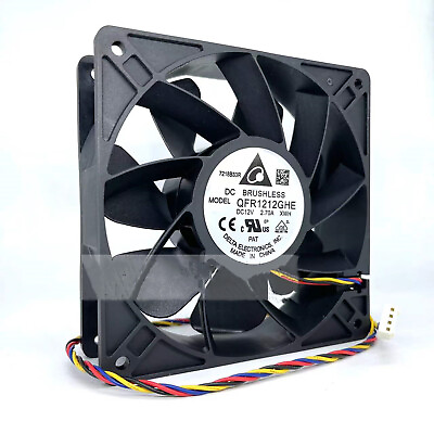 For Antminer S7 S9 Delta QFR1212GHE Cooling Fan DC12V 2.7A 4Pin Cooler Fan 120mm $23.17