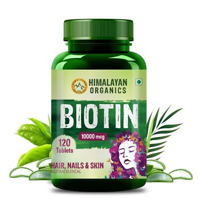 #ad Himalayan Organics Biotin 10000mcg for Hair Growth Tablets 120 $26.09