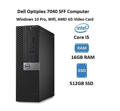 Dell Optiplex SFF i5 16GB DDR4 512GB SSD Wifi AMD GPU Win 10 PRO $119.95
