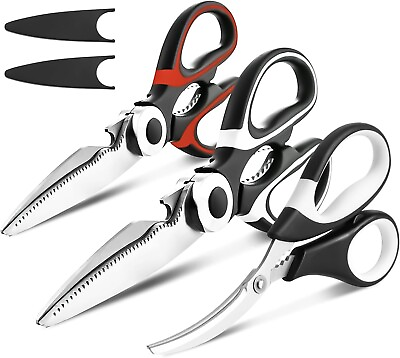 #ad 3 Pack Heavy Duty Kitchen Shears Stainless Steel Kitchen Scissors Ultra Sharp $12.99