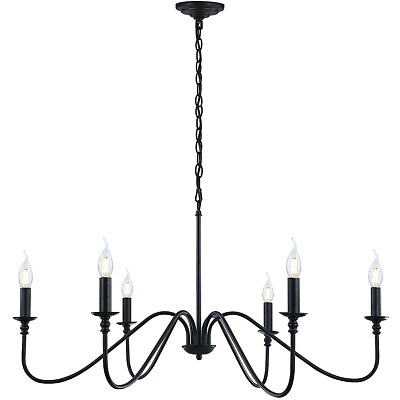 #ad Black Chandelier6 Light Rustic Industrial Iron Chandeliers for Dining Room L... $49.99