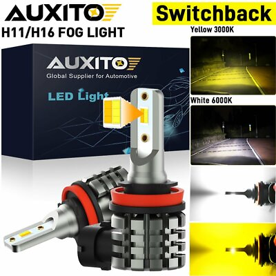 #ad Dual Color H8 H11 LED Fog Light Bulb 6000K White Amber Yellow Driving DRL Lamp $23.99