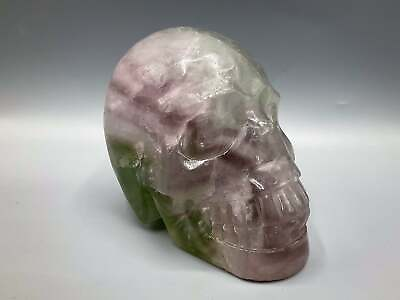 #ad Rainbow fluorite skull high quality stone carving metaphysical mineral Fluorite $209.06