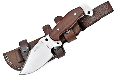 #ad Hunting Knife 9#x27;#x27; Full Tang Fixed Blade RoseWood Handle Knife w Sheath $21.40