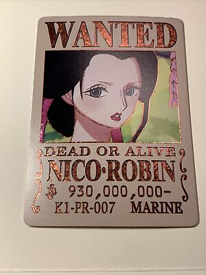 #ad Nico Robin Pirate One Piece WANTED K1 PR 7 Foil Goddess Waifu Card Holo Anime $19.99