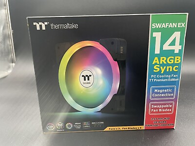 #ad #ad 140mm Thermaltake SWAFAN EX14 ARGB PC Cooling Fan TT Premium Edition 3 Fan Pack $79.99