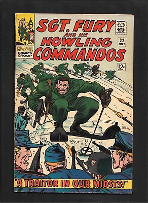 #ad Sgt. Fury and His Howling Commandos #32 1966 : Silver Age Marvel Comics VG FN $10.95