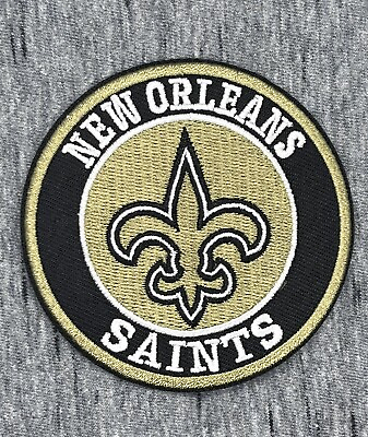 #ad NEW ORLEANS SAINTS EMBROIDERED IRON ON PATCH APPROX. 2.75” DIAMETER FREE SHIP $4.99
