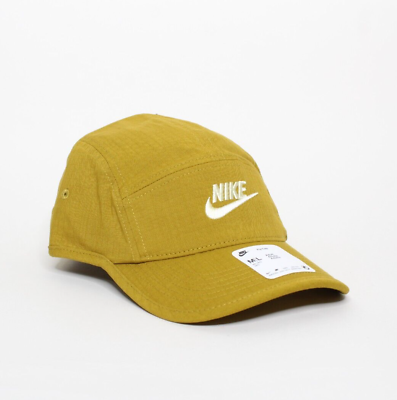 #ad Nike Fly Cap Unstructured Futura 5 Panel Hat Adult Size M L Gold FB5366 716 $27.97