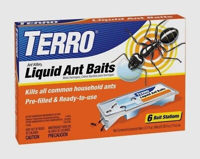 #ad TERRO Liquid Ant Killer Bait Outdoor Indoor Tray Traps Ready To Use T300 6PK NEW $9.97