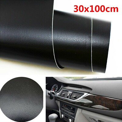 #ad 3D Black Leather Texture Sheet Caramp;Auto Interior Trim Vinyl Film Wrap Sticker UK $13.04