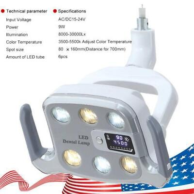 #ad 9W Dental 6 LED Oral Lamp Operation Light LCD Display for Dental Unit Chair FDA $139.00