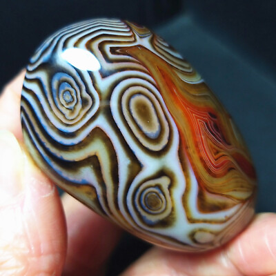 #ad TOP 84.2G Natural Polished Silk Banded Lace Agate Crystal Madagascar B270 $62.99