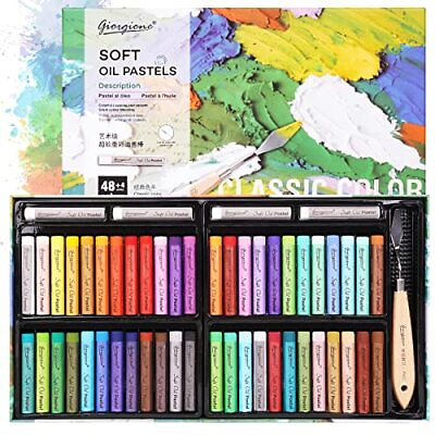 #ad Soft Oil Pastels Set 52 Colors Vibrant Creamy Oil Pastels Set with Painting ... $29.86