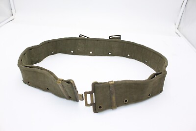 #ad Vintage WW2 British Army 37 Pattern Webbing Belt Canvas Combat Trousers UK WWII $16.99