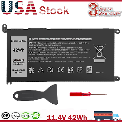 #ad 42WH YRDD6 Battery For Dell Inspiron 3493 3582 3583 3593 3793 VM732 1VX1H $19.95