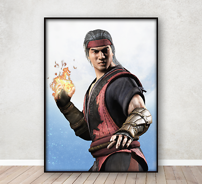 #ad Mortal Kombat Liu Kang Poster Bedroom Wall Art Gaming Print A4 Framed GBP 4.95