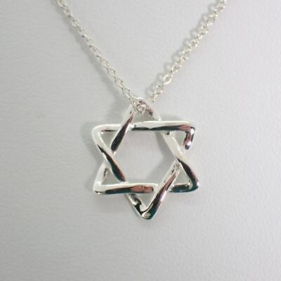 #ad TIFFANY amp; Co. Star of David Sterling Silver Necklace M Pendant japanese #358 $215.00