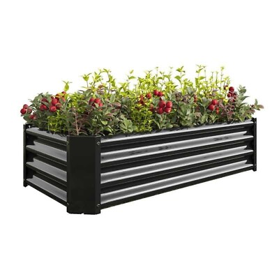 #ad Durable Outdoor Metal Planter Box – 4ft x 2ft – Perfect for Vegetables Flowers $93.80