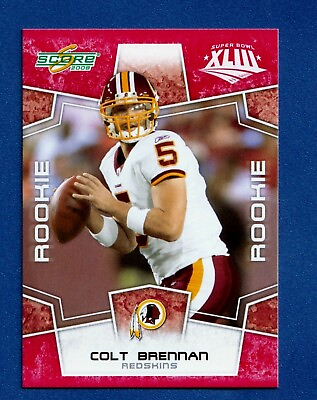 #ad COLT BRENNAN 2008 09 Score PROMO RC Super Bowl Red #418 Redskins Rookie Card* $5.99