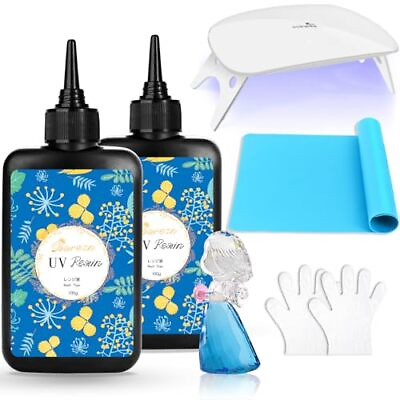 #ad Upgraded UV Resin Kit with Light 200G Clear Hard UV Cure Epoxy Resin $29.22