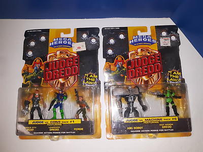 #ad 2 Brand New JUDGE DREDD Mega Heroes #1 amp; #6 Action Figures Mattel 1995 lot $14.99