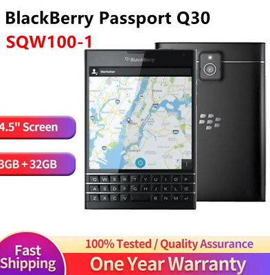 #ad BlackBerry Passport Q30 SQW100 1 32GB 3GB Black Unlocked Smartphone New In Box $150.66