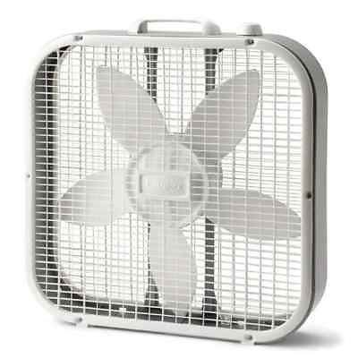 #ad Lasko 20quot; Classic Box Fan with Weather Resistant Motor 3 Speeds 22.5quot; H White $20.00