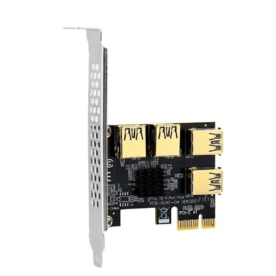 #ad PCIe 1 to 4 Riser Card Pcie Risers Splitter 4 PCI Riser Card for Bitcoin Mining $23.48